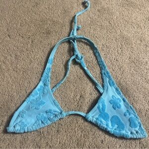 Frankies Bikini’s Harlow Terry Halter Blue Isle Bikini Top